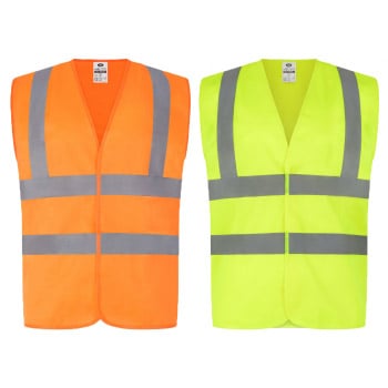 Traega Hi Vis Waistcoat Safety Vest - Orange and Yellow