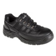 Leather safety trainer with steel mid-sole and toe cap