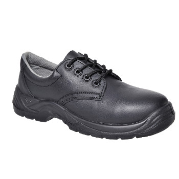 Black Leather Non-Metallic Safety Shoes - Composite Toe